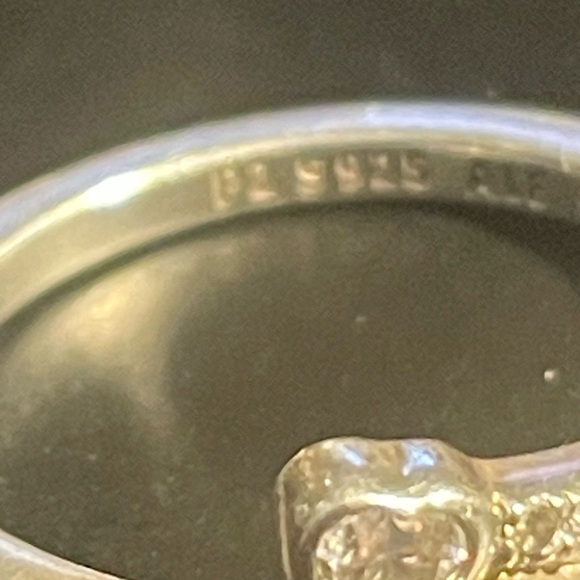 Double heart sterling silver sweetheart ring - Picture 3 of 5